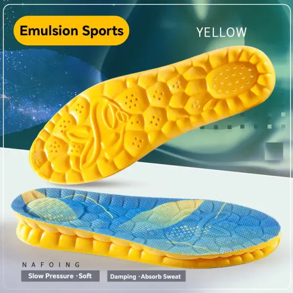 4D Cloud Technology Sports Insoles – PU Sole Soft Breathable Shock Absorption Cushion for Running & Orthopedic Care