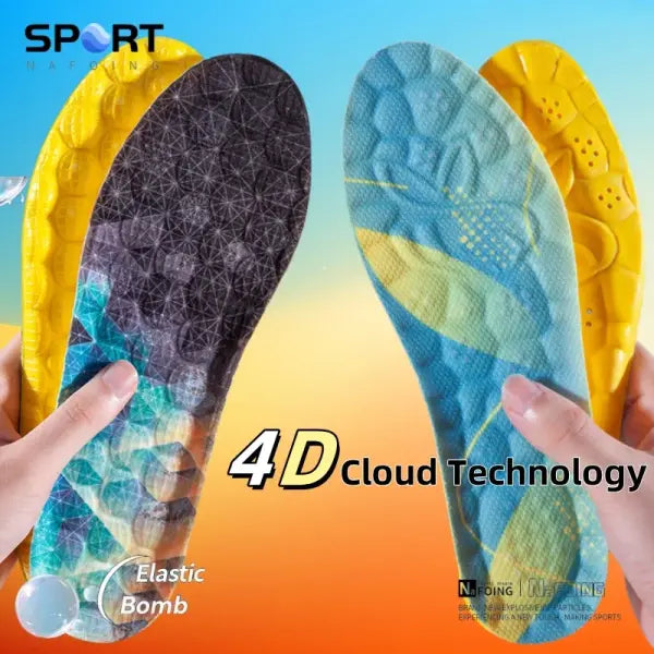 4D Cloud Technology Sports Insoles – PU Sole Soft Breathable Shock Absorption Cushion for Running & Orthopedic Care - 2