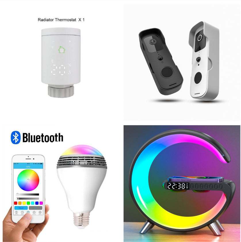 Multifunctional Wireless Charging Atmosphere Light and Bluetooth Speaker - Set10 / AU