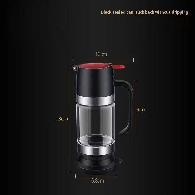 Borosilicate Glass A Bottle Of Honey Food Grade Press Type Dripper - Black 300ml / 18x10x6.8