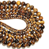 4mm/6mm/8mm/10mm/12mm/14mm Real Natural Tiger eye Stone Beads For Jewelry Making Brown Smooth Beaded Armbandjes Maken