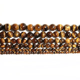 4mm/6mm/8mm/10mm/12mm/14mm Real Natural Tiger eye Stone Beads For Jewelry Making Brown Smooth Beaded Armbandjes Maken