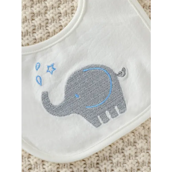 4PCS Baby Boys All-Season Outfit – Cartoon Elephant Pantsuit with Hat Gloves & Bib Streetwear Fashion