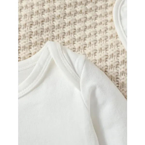 4PCS Baby Boys All-Season Outfit – Cartoon Elephant Pantsuit with Hat Gloves & Bib Streetwear Fashion