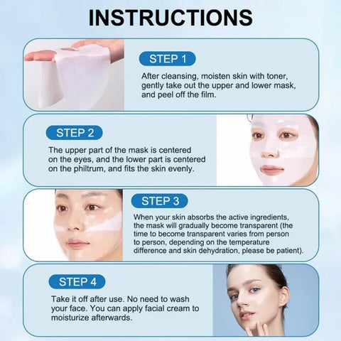 4Pcs/Box Absorbable Bio-Collagen Real Deep Moisturizing Mask Anti Aging Night Mask Firming Nourish Brightening Skin