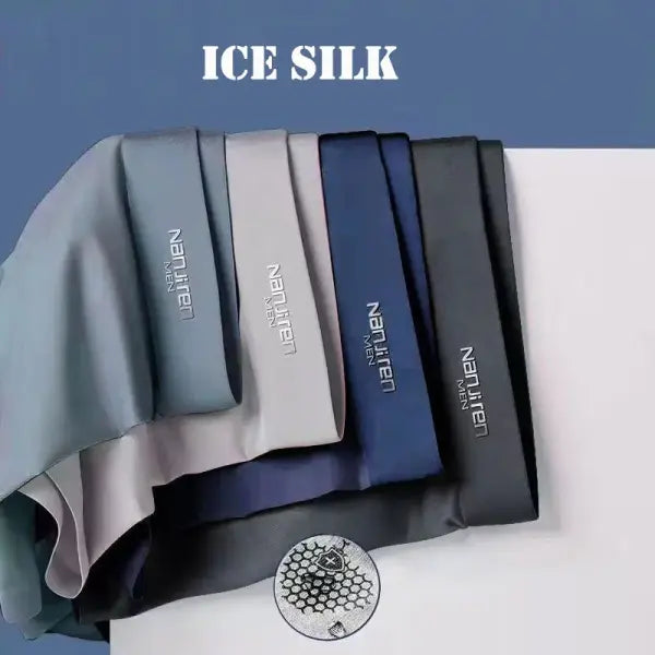 Ice Silk Boxer Shorts L-6XL Breathable Underwear - 2-9904 / L(40-50kg) / 4pcs
