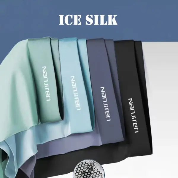 Ice Silk Boxer Shorts L-6XL Breathable Underwear - 2-9905 / XL(50-60kg) / 4pcs