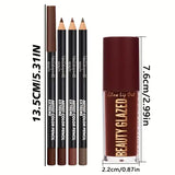 beauty glazed choice Dark Brown Lip Gloss Combo Waterproof Matte