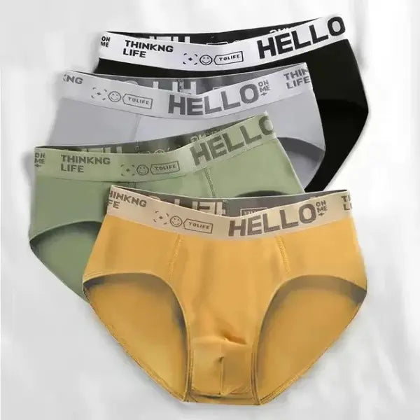 Mens briefs polyester elastane breathable daily wear - XXL / WE4 / 4pcs