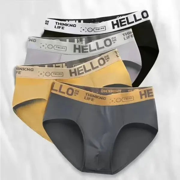 Mens briefs polyester elastane breathable daily wear - L / WE3 / 4pcs