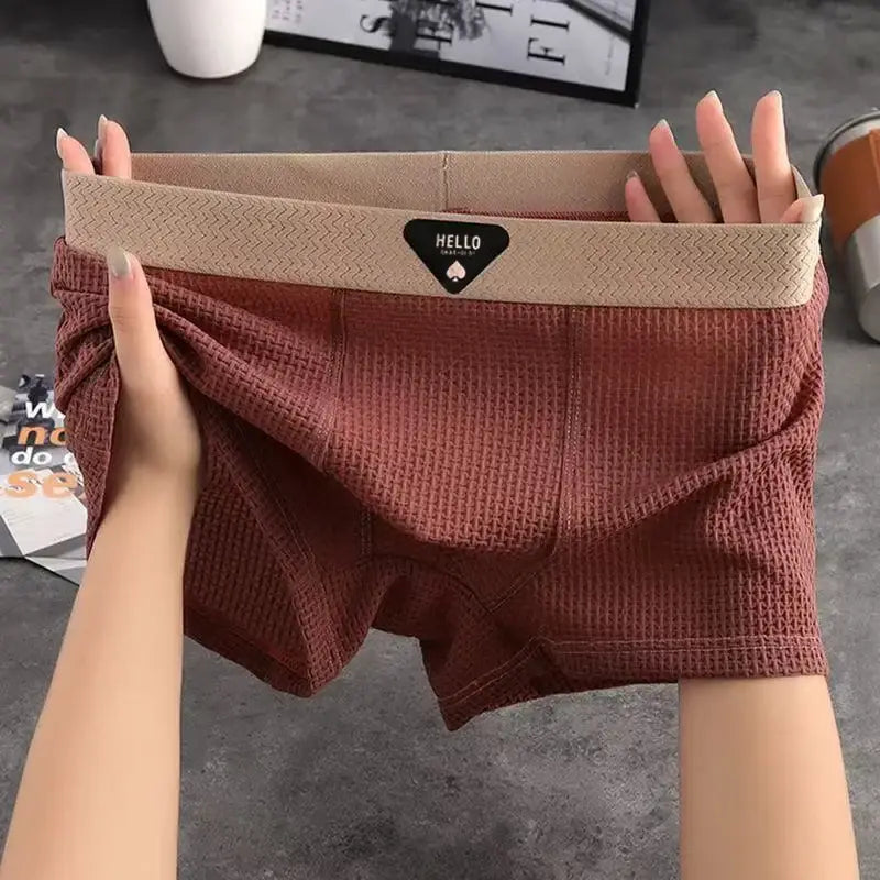 Plus Size Ice Silk Boxer Shorts Breathable Cool Comfort