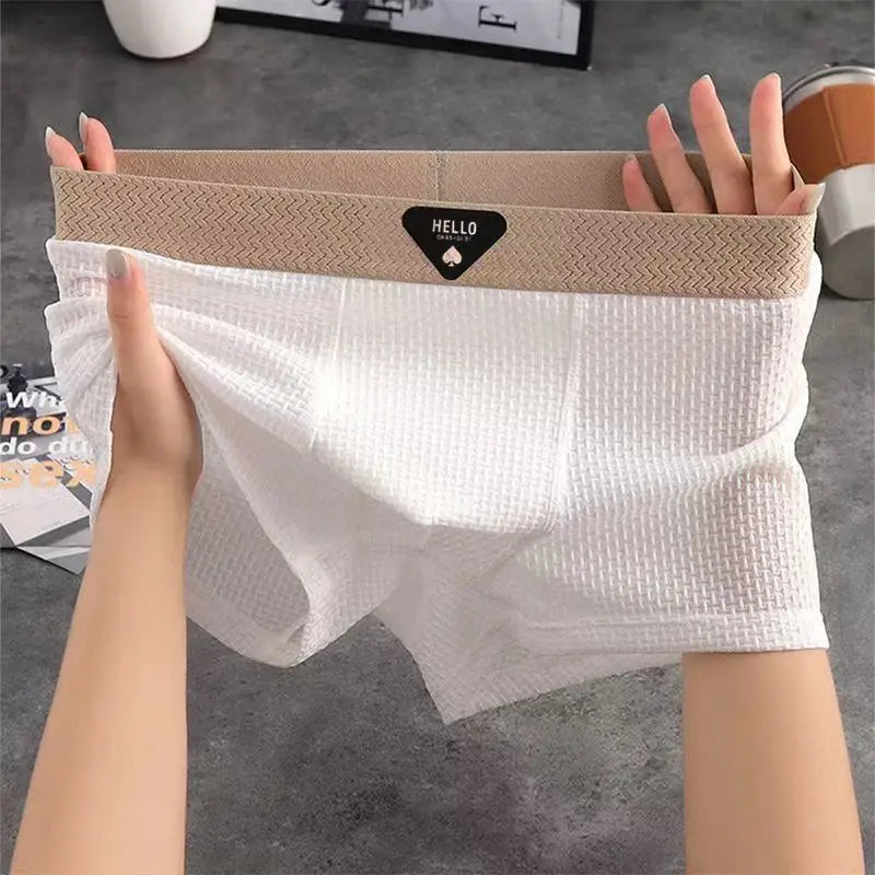 Plus Size Ice Silk Boxer Shorts Breathable Cool Comfort