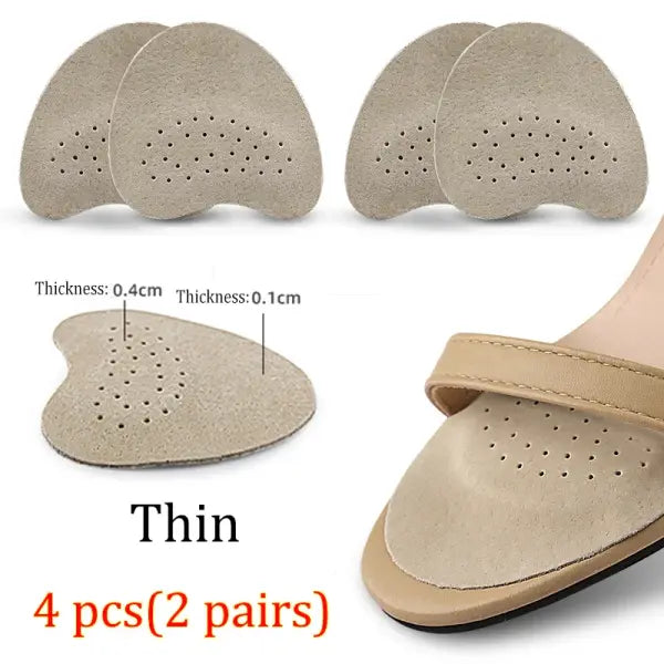 4pcs Sandals Anti-slip Stickers Leather Forefoot Pad Women High Heels Pain Relief Insert Insoles Toe Cushion Foot Care