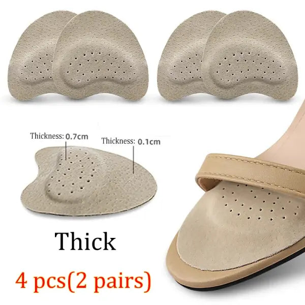 4pcs Sandals Anti-slip Stickers Leather Forefoot Pad Women High Heels Pain Relief Insert Insoles Toe Cushion Foot Care
