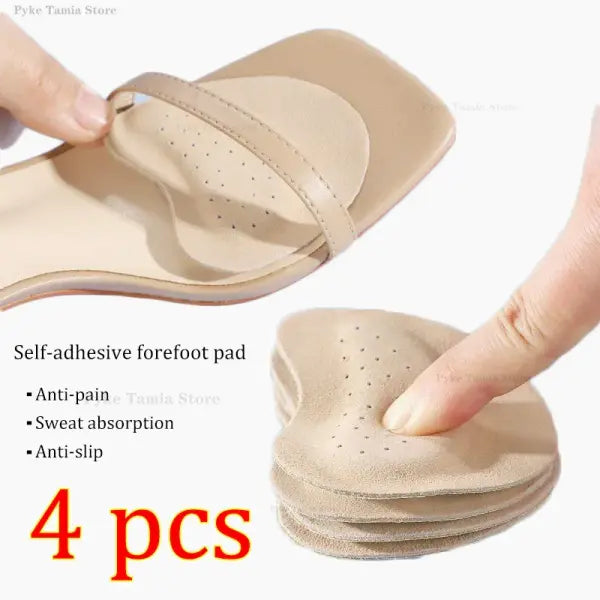 4pcs Sandals Anti-slip Stickers Leather Forefoot Pad Women High Heels Pain Relief Insert Insoles Toe Cushion Foot Care