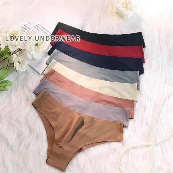 4PCS Seamless Brazilian Type Panties Ice Silk Low Waist Sexy Briefs