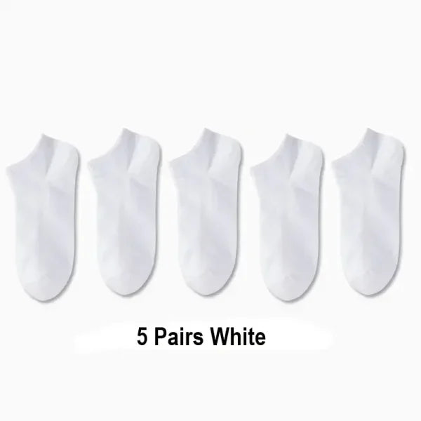 5/10/20/30 Pairs Unisex Plain Color Boat Socks – Thin, Breathable, Anti-Odor, Sweat-Absorbing Ankle Socks for Men & Women - Himpall