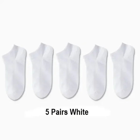 5/10/20/30 Pairs Unisex Plain Color Boat Socks – Thin, Breathable, Anti-Odor, Sweat-Absorbing Ankle Socks for Men & Women - Himpall