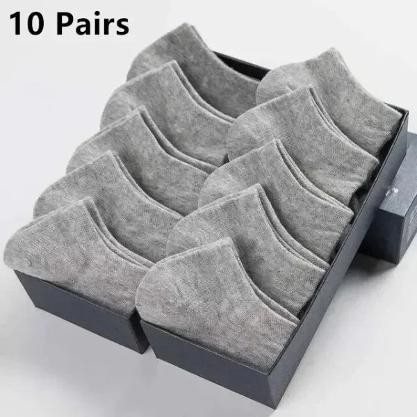 5/10/20/30 Pairs Unisex Plain Color Boat Socks – Thin, Breathable, Anti-Odor, Sweat-Absorbing Ankle Socks for Men & Women - Himpall