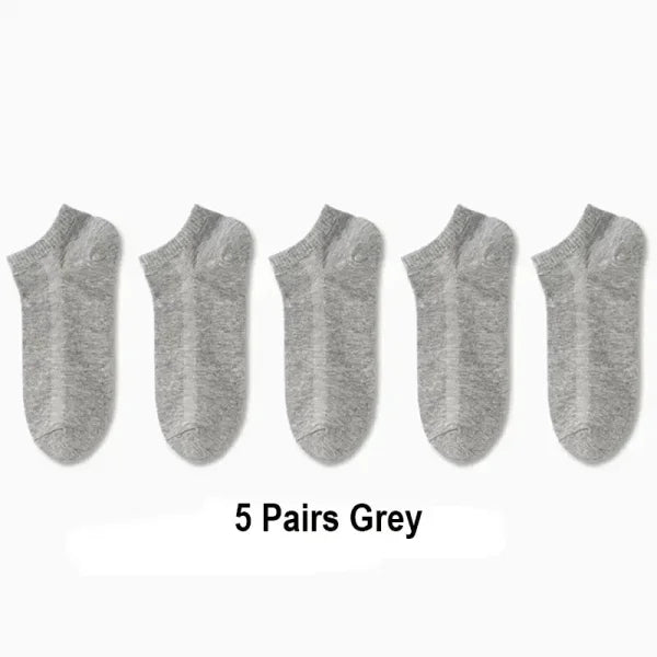5/10/20/30 Pairs Unisex Plain Color Boat Socks – Thin, Breathable, Anti-Odor, Sweat-Absorbing Ankle Socks for Men & Women - Himpall