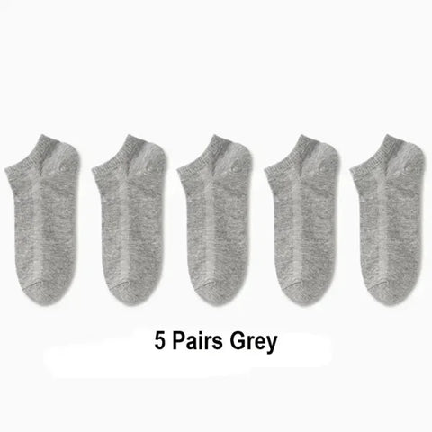 5/10/20/30 Pairs Unisex Plain Color Boat Socks – Thin, Breathable, Anti-Odor, Sweat-Absorbing Ankle Socks for Men & Women - Himpall