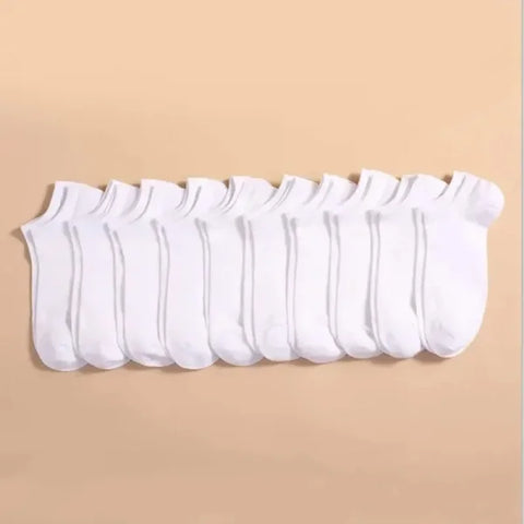 5/10/20/30 Pairs Unisex Plain Color Boat Socks – Thin, Breathable, Anti-Odor, Sweat-Absorbing Ankle Socks for Men & Women - Himpall