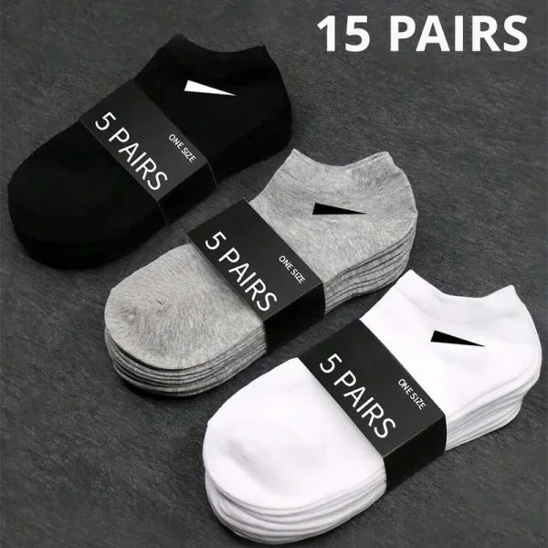 5/10/20/30 Pairs Unisex Plain Color Boat Socks – Thin, Breathable, Anti-Odor, Sweat-Absorbing Ankle Socks for Men & Women - Himpall