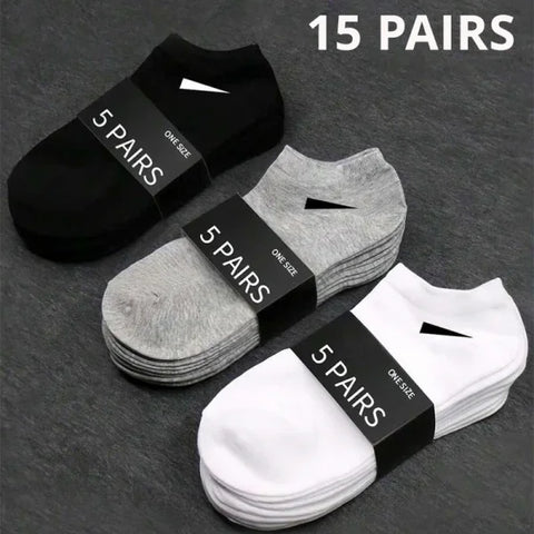 5/10/20/30 Pairs Unisex Plain Color Boat Socks – Thin, Breathable, Anti-Odor, Sweat-Absorbing Ankle Socks for Men & Women - Himpall