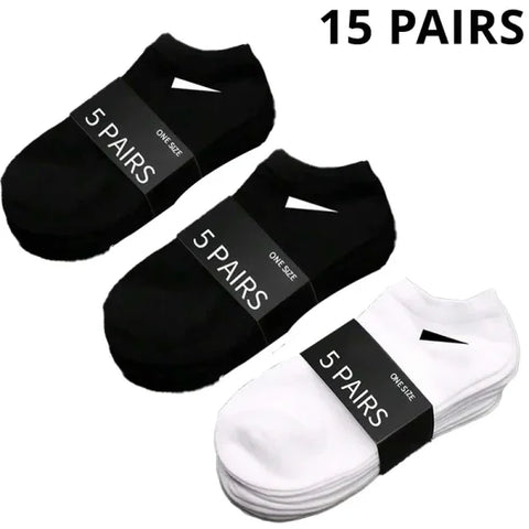 5/10/20/30 Pairs Unisex Plain Color Boat Socks – Thin, Breathable, Anti-Odor, Sweat-Absorbing Ankle Socks for Men & Women - Himpall