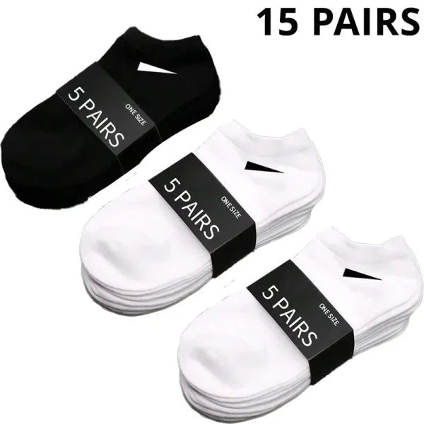 5/10/20/30 Pairs Unisex Plain Color Boat Socks – Thin, Breathable, Anti-Odor, Sweat-Absorbing Ankle Socks for Men & Women - Himpall