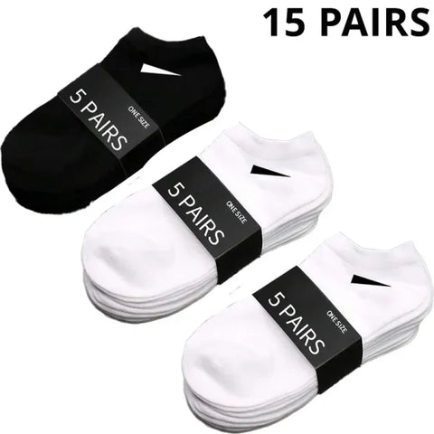 5/10/20/30 Pairs Unisex Plain Color Boat Socks – Thin, Breathable, Anti-Odor, Sweat-Absorbing Ankle Socks for Men & Women - Himpall