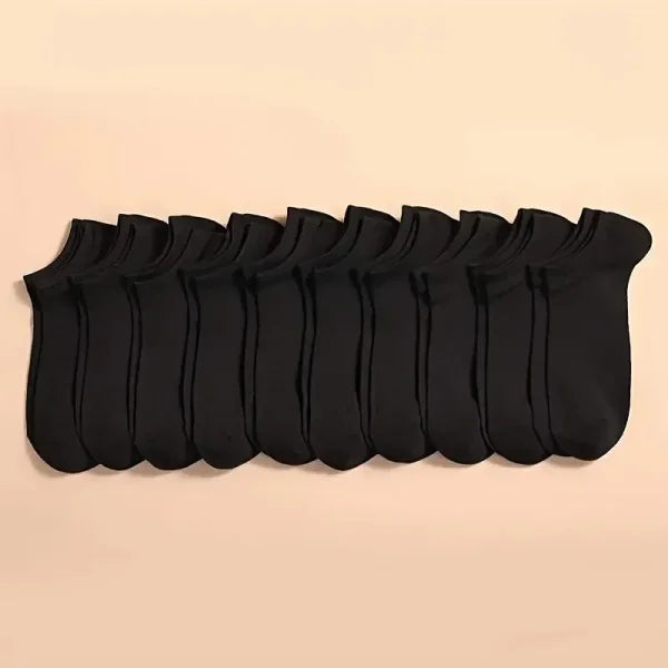 5/10/20/30 Pairs Unisex Plain Color Boat Socks – Thin, Breathable, Anti-Odor, Sweat-Absorbing Ankle Socks for Men & Women - Himpall