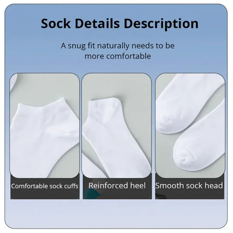 5/10/20/30 Pairs Unisex Plain Color Boat Socks – Thin, Breathable, Anti-Odor, Sweat-Absorbing Ankle Socks for Men & Women - Himpall