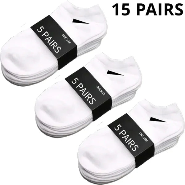 5/10/20/30 Pairs Unisex Plain Color Boat Socks – Thin, Breathable, Anti-Odor, Sweat-Absorbing Ankle Socks for Men & Women - Himpall