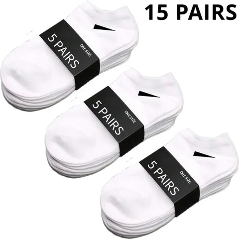 5/10/20/30 Pairs Unisex Plain Color Boat Socks – Thin, Breathable, Anti-Odor, Sweat-Absorbing Ankle Socks for Men & Women - Himpall