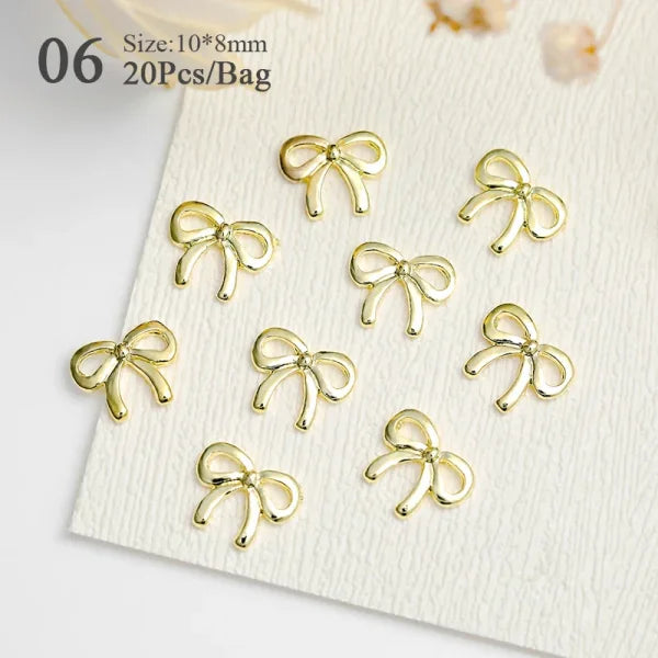 5/10Pcs Metal Heart & Butterfly Rhinestones – 3D Nail Art Charms - 57231-6