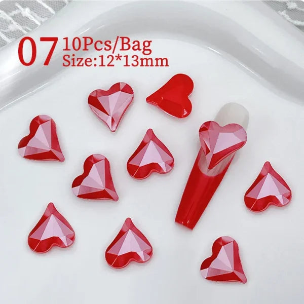 5/10Pcs Metal Heart & Butterfly Rhinestones – 3D Nail Art Charms - AC07