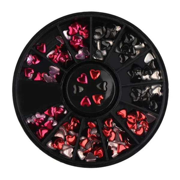 5/10Pcs Metal Heart & Butterfly Rhinestones – 3D Nail Art Charms - B02