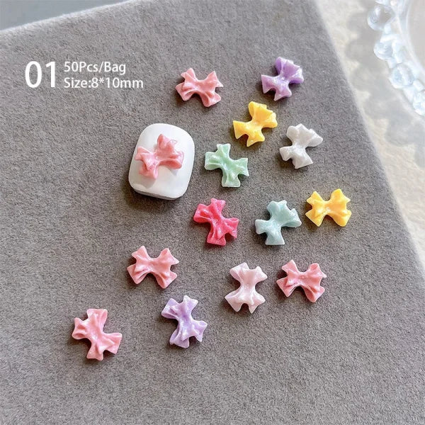 5/10Pcs Metal Heart & Butterfly Rhinestones – 3D Nail Art Charms - F01