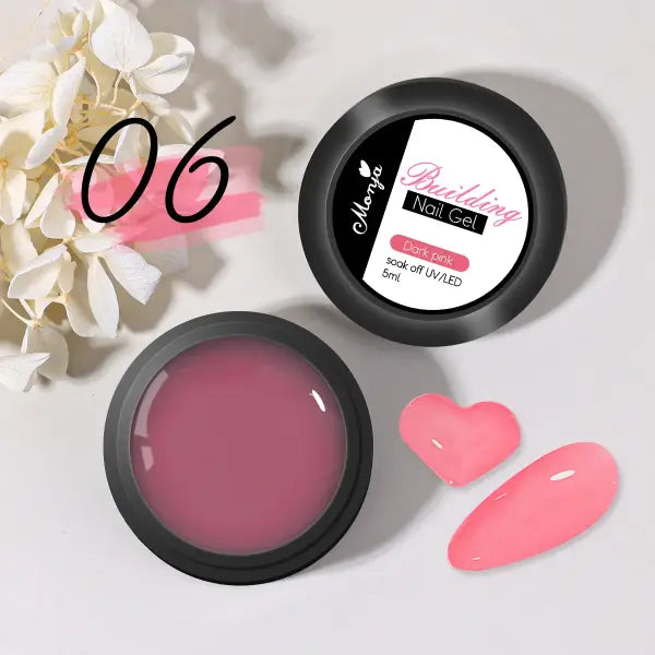 5/15ml Clear Non-Stick Hand Extension Gel – 3D Shaping & Sculpting UV/LED Hard Gel for Nails - 5ml dark pink