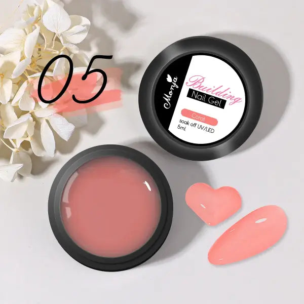5/15ml Clear Non-Stick Hand Extension Gel – 3D Shaping & Sculpting UV/LED Hard Gel for Nails - 5ml Coral