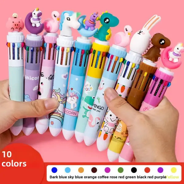 5-20 Pcs10 Color Cartoon Pen Kids Gifts Birthday Party Children’s Prizes Christmas Wedding Guest Gifts Carnival Party