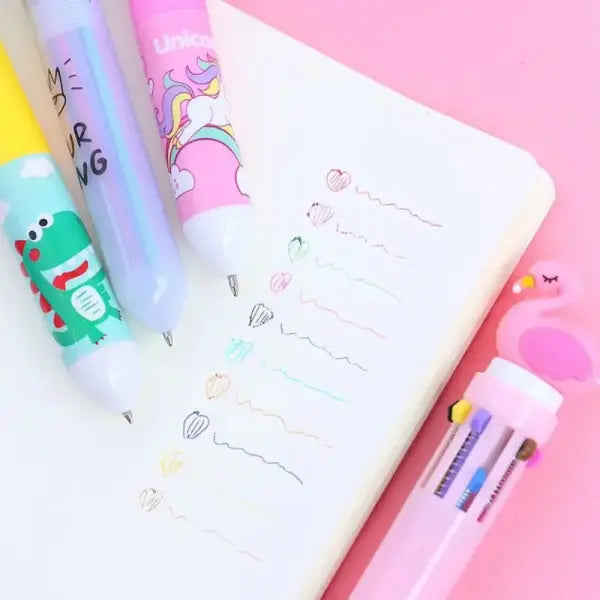 5-20 Pcs10 Color Cartoon Pen Kids Gifts Birthday Party Children’s Prizes Christmas Wedding Guest Gifts Carnival Party