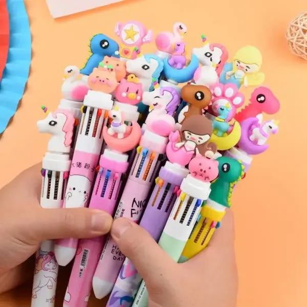 5-20 Pcs10 Color Cartoon Pen Kids Gifts Birthday Party Children’s Prizes Christmas Wedding Guest Gifts Carnival Party