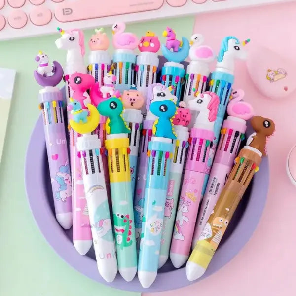 5-20 Pcs10 Color Cartoon Pen Kids Gifts Birthday Party Children’s Prizes Christmas Wedding Guest Gifts Carnival Party