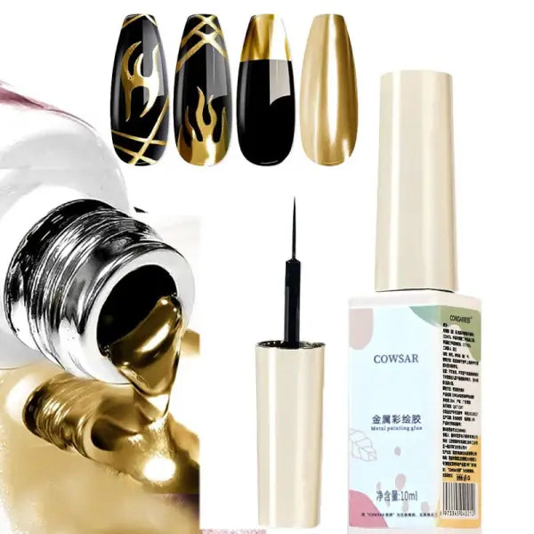 5/7/8ml Metallic Gel Nail Polish – Silver Gold & Rose Mirror Liner UV Semi-Permanent Nail Art - GY75-8-10ml
