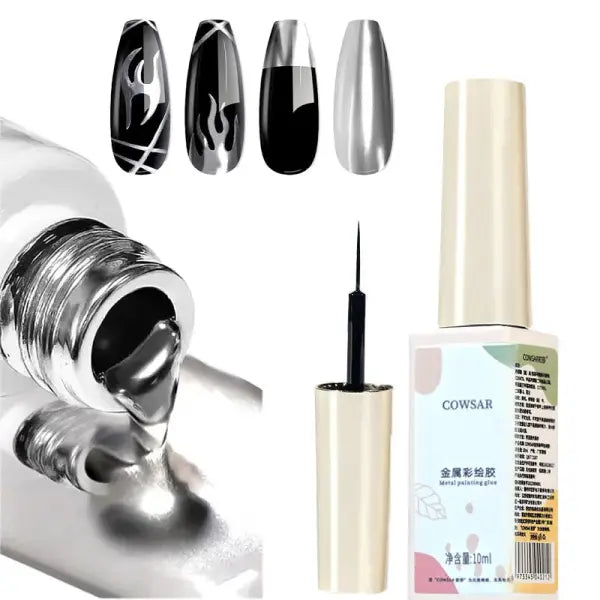 5/7/8ml Metallic Gel Nail Polish – Silver Gold & Rose Mirror Liner UV Semi-Permanent Nail Art - GY75-7-10ml