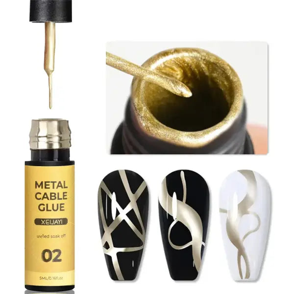 5/7/8ml Metallic Gel Nail Polish – Silver Gold & Rose Mirror Liner UV Semi-Permanent Nail Art - GY90-2