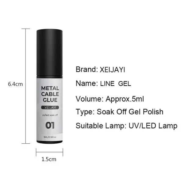 5/7/8ml Metallic Gel Nail Polish – Silver Gold & Rose Mirror Liner UV Semi-Permanent Nail Art