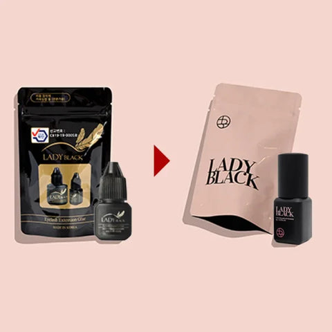 5 Bottles Lady Black Lash Glue - Strongest Eyelash Extensions Adhesive - Himpall